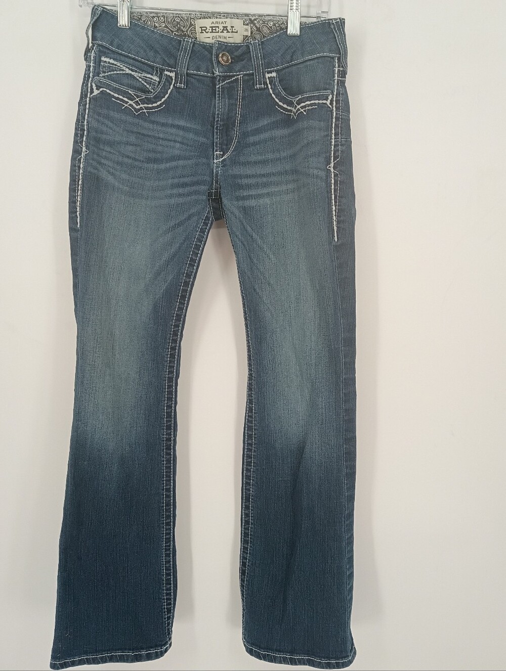 Ariat Dark Blue Flare Bootcut Jeans with Contrast Stitching